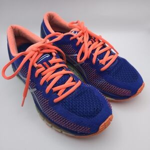 Asics Gel-Quantum 360 CM T6G6N Womens 8.5 Running Shoes Royal Blue Coral Sneaker